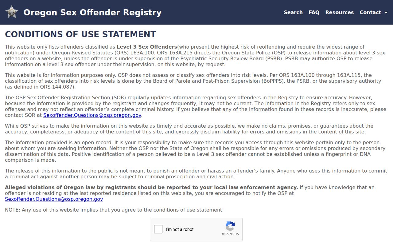 Lane County residents directory Oregon official registry search screen